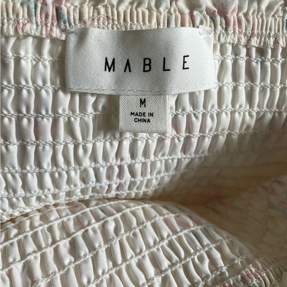 MABLE Cream Liberty Floral Puff Sleeve Smocked Tiered Maxi Dress - Picture 5 of 7